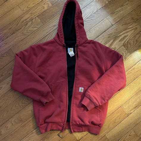 Carhartt Zip Up Hoodie Size Mediumlarge Zipper Depop