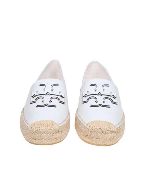 Tory Burch Ines Platform Espadrilles In Leather In White Lyst