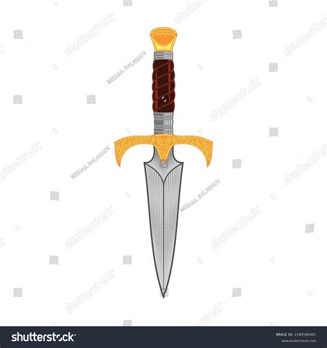 Drawing Fantasy Dagger Knights Short Blade Stock Vector (Royalty Free ...