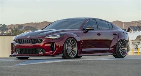 Yay Or Nay For This Custom Kia Stinger Gt Widebody Makeover Carscoops Coole Autos Stinger