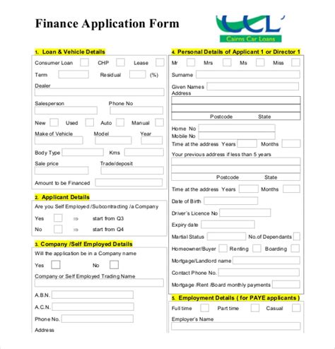 Loan Application Templates Pdf Doc