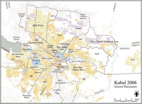 Kabul placenames map (Pietro Calogero, 2007). | Download Scientific Diagram