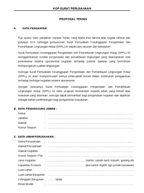 Proposal Teknis Format Pdf