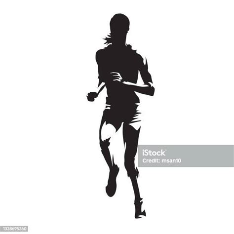 Running Woman Abstract Vector Silhouette Front View Stock Illustration Download Image Now Istock