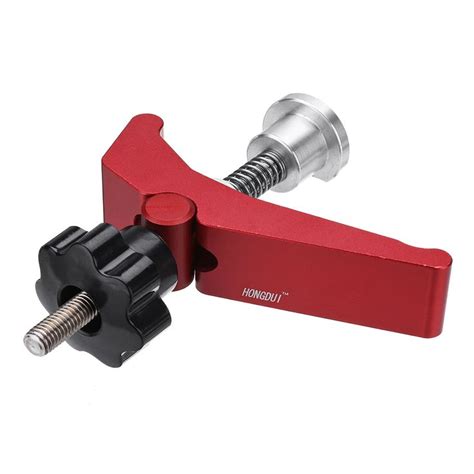 HONGDUI 2 Pcs Red Quick Acting Hold Down Clamp Aluminum Alloy T Slot T