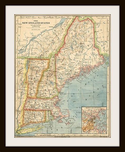 1800s New England Antique Map Buy 3 Maps Get 1 By Knickoftime 11