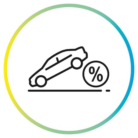 Ícone de empréstimo de carro percentual de juros Vetor Premium