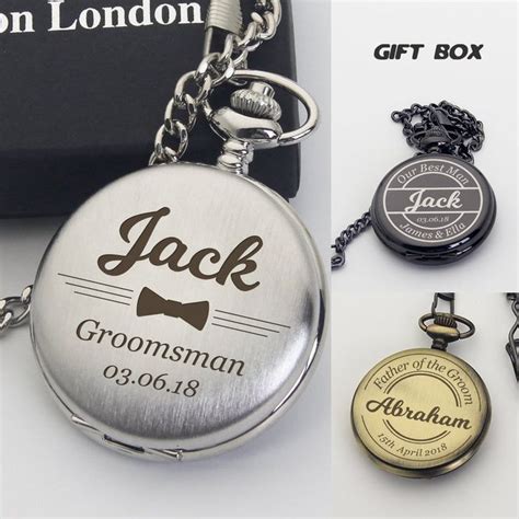 Three Different Styles Of Personalized Pocket Watches And Keychains For