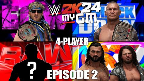 WWE 2K24 4 Player MyGM Episode 2 New Signings YouTube