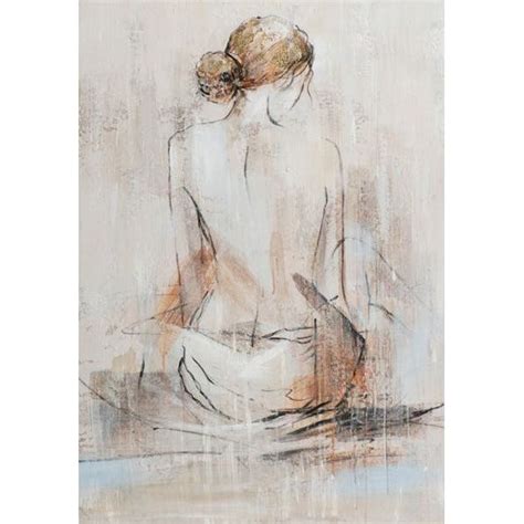 Tableau De Femme Assise Nue De Dos Couleur Multicolore Pier Import La