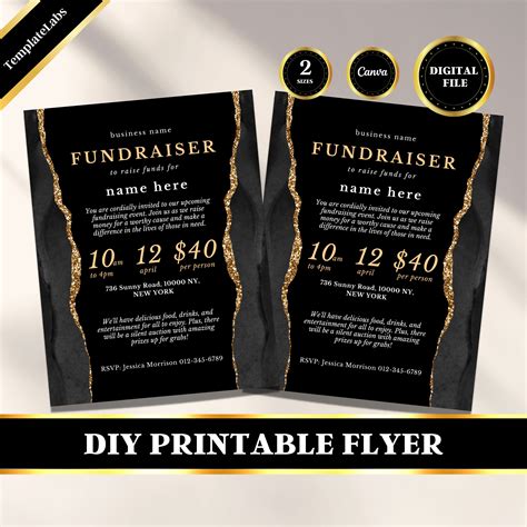 Fundraiser Flyer Template Charity Invitation Fundraising Flyer Fundraising Card Charity Card