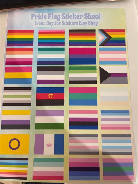 Pride Flag Sticker Sheet Pride Flags Two Sizes Tiny Sheet Etsy