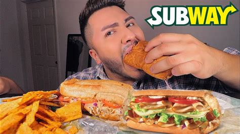 Subway Mukbang Chipotle Chicken Bacon Youtube