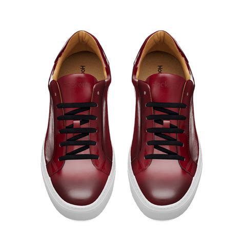 Burgundy burnished leather Sneakers