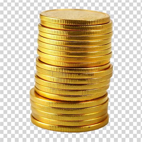 Premium Psd Stack Of Golden Coins Isolated On Transparent Background