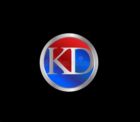Kd Initial Circle Shape Silver Red Blue Color Later Logo Desig Stock