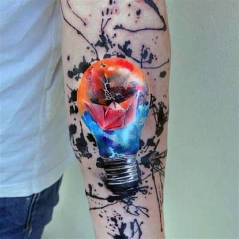 75 Light Bulb Tattoo Designs For Men - Bright Ink Ideas