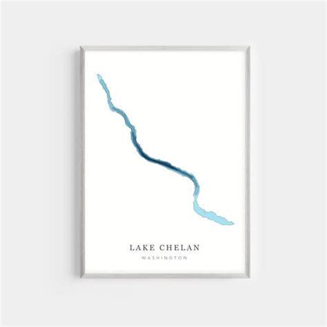 Minimalist 3d Lake Map Depth Etsy
