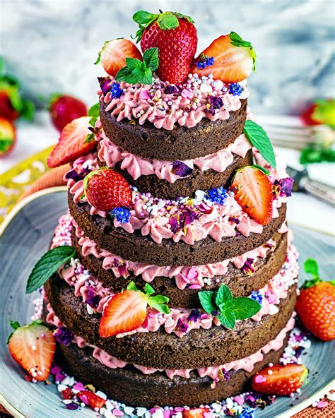 Erdbeer Schokoladen Naked Cake Pünktchens Mama einfache Rezepte