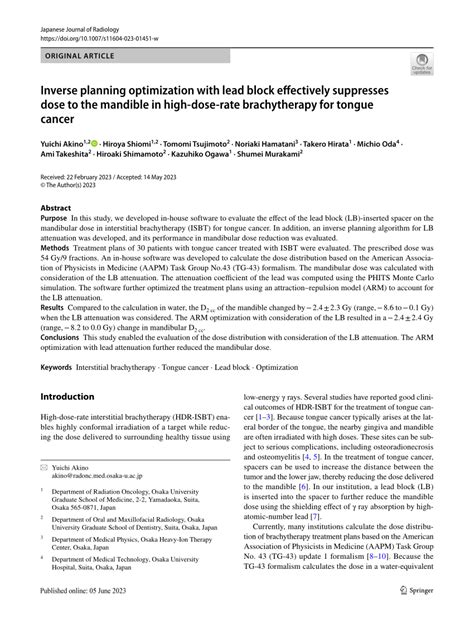 Pdf Inverse Planning Optimization With Lead Block Effectively