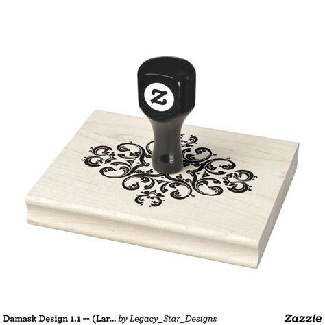 Damask Design 1.1 -- (Large) Rubber Stamp | Zazzle | Custom rubber stamps, Design, Stamp design