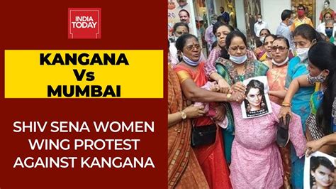 Shiv Sena Women Wing Protest Against Kangana Ranaut Remarks On Mumbai