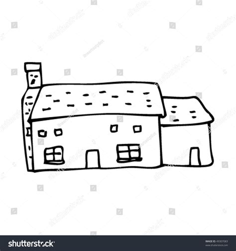 Quirky Drawing Farm House Stock Vector Royalty Free 49307083