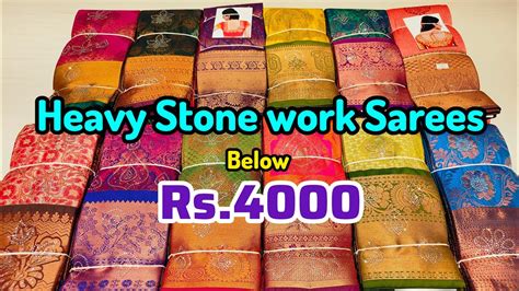 Stone Work Wedding Sarees Spp Silks