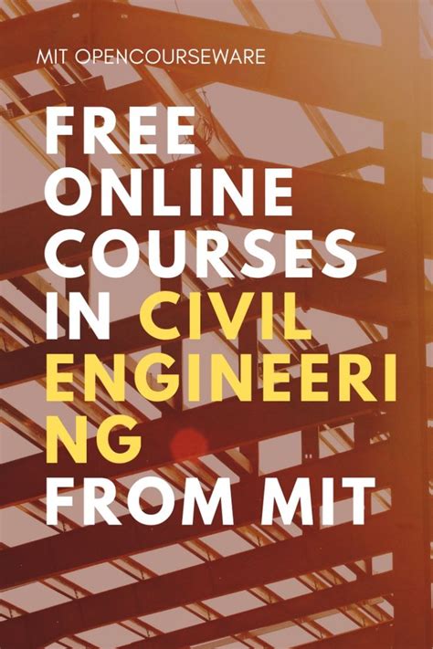 Free Online Courses In Civil Engineering From Mit Civil Engineering