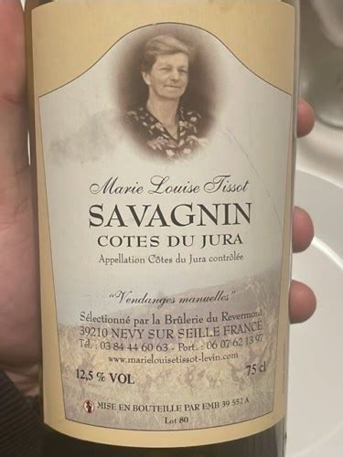 Marie Louise Tissot Côtes du Jura Nevy Sur Seille Trousseau Vivino US