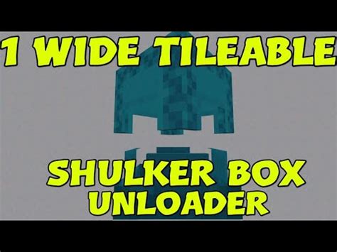 1 Wide Tileable Shulker Box Unloader Easy Simple Minecraft Bedrock