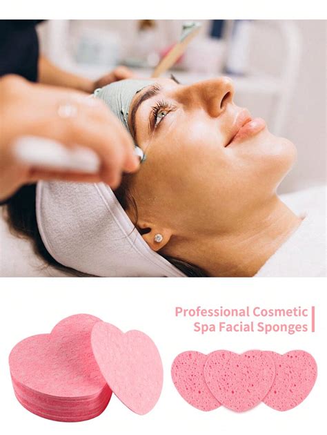 20pcs Natural Facial Cleansing Sponges Beauty Spa Heart Shaped