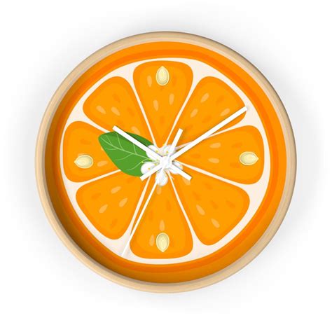 Orange Slice Wall Clock Fruit Wall Clock Citrus Decor Etsy