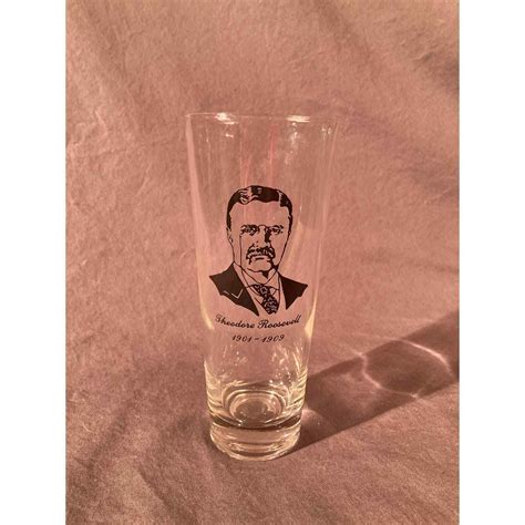 Vintage Theodore Roosevelt Drinking Glass Rough Riders Retro Kitsch