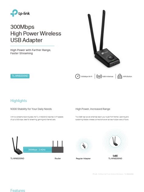 Tl-wn8200nd (Un) v2 Datasheet | PDF | Wi Fi | Ieee 802.11
