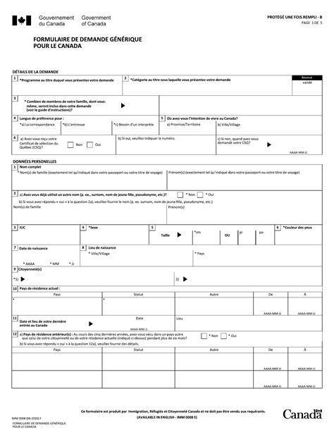 Canada Imm 0008 F Form ≡ Fill Out Printable Pdf Forms Online