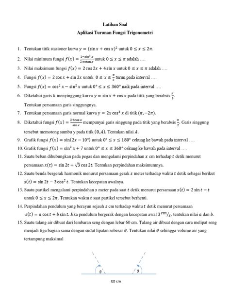 Latihan Soal Aplikasi Turunan Trigonometri Pdf