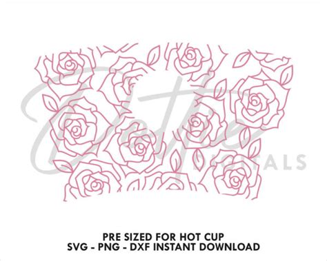 Angel Hearts Oz Hot Cup Wrap Svg Png Dxf File