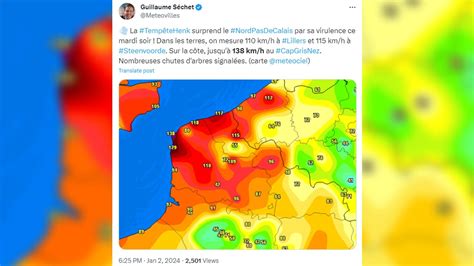 Tempête Henk des rafales de vent à près de 140km h relevées au Cap