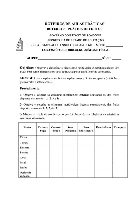 Roteiros De Aulas Práticas Roteiro 1 Microscópio óptico Pdf