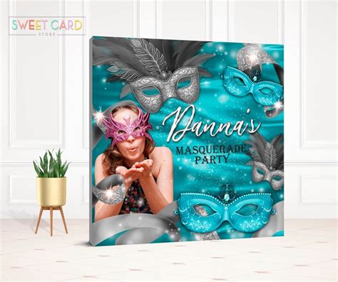 A Masquerade Party Photo Booth With Masks