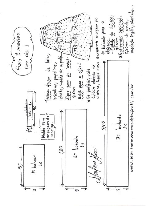Saia Babados Marias Diy Marlene Mukai Molde Infantil