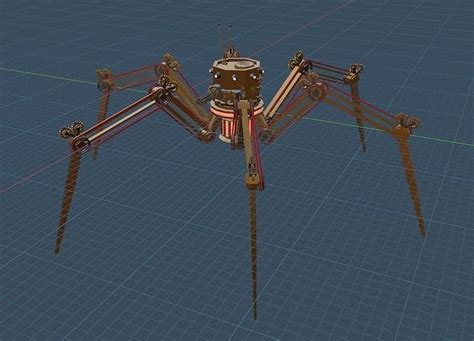 3d Model Lowpoly Steampunk Spiderbot Vr Ar Low Poly Cgtrader