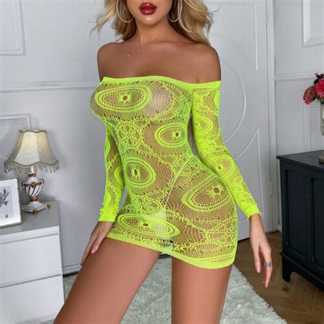 Women Bodystocking Lingerie Stockings Fishnet Bodysuit Babydoll Sleepwear Sexy EBay