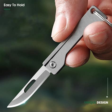 Mini Cuchillo Plegable De Aleaci N De Titanio Tc Llavero Port Til Edc