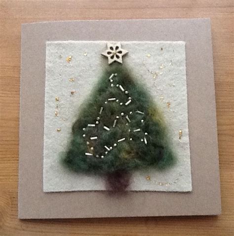 Needle Felted Tree On Felt Mount With Embroidered Garlands For