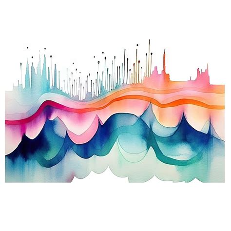 Premium Ai Image Watercolor Of An Abstract Representation Of Sound Waves