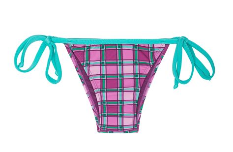 Rio De Sol Calcinha De Biquini Lacinho Estampa Xadrez Calcinha Bikini