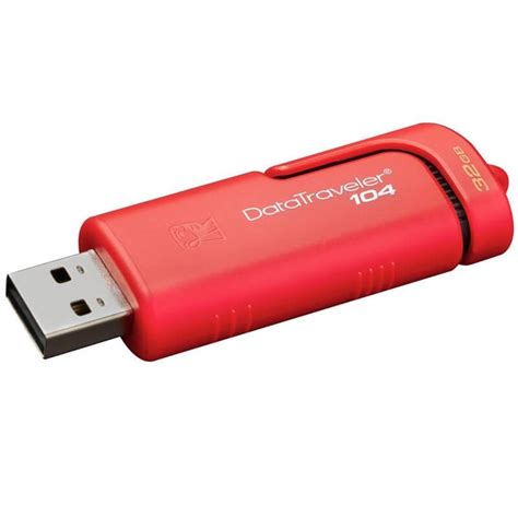 Memoria Usb Kingston Datatraveler 104 32gb Usb 20 Rojo Dt104r32g