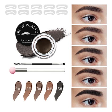 Eyebrow Stamp And Eyebrow Stencil Kit 5 Colors Eyebrow Gel Brow